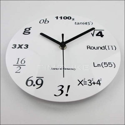 Horloge Mathématiques moderne blanche 20cm - Maison de la Science