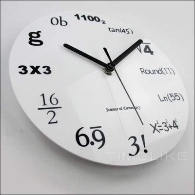 Horloge Mathématiques moderne blanche 20cm - Maison de la Science