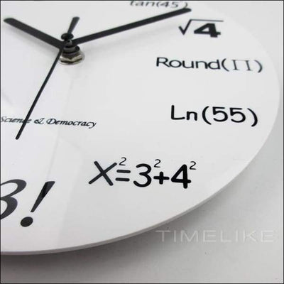 Horloge Mathématiques moderne blanche 20cm - Maison de la Science