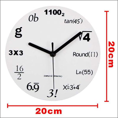 Horloge Mathématiques moderne blanche 20cm - Maison de la Science