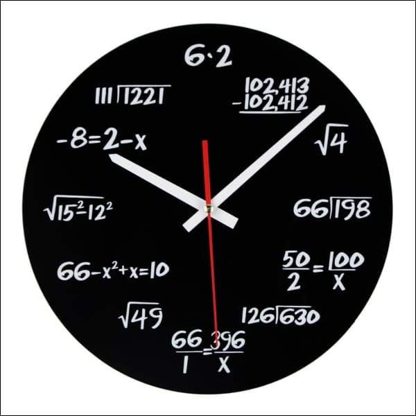 Horloge Mathématiques moderne noire 30cm - Maison de la Science