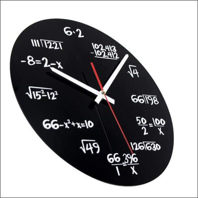 Horloge Mathématiques moderne noire 30cm - Maison de la Science