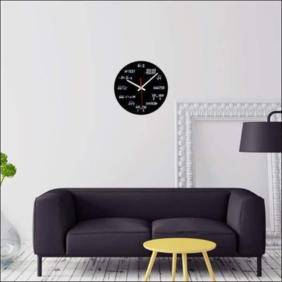 Horloge Mathématiques moderne noire 30cm - Maison de la Science